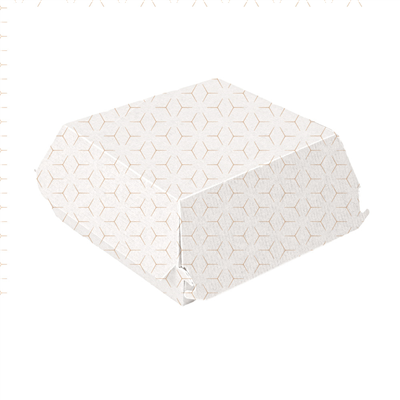 BOÎTES HAMBURGER 'THEPACK CUBE'  190 G/M2 12,5x12x5,8 CM BLANC/NATUREL CARTON ONDULÉ NANO-MICRO (450 UNITÉ)