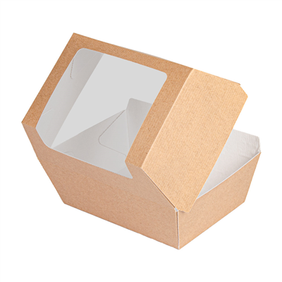 BOÎTES POUR FRITURE AVEC FENÊTRE 'THEPACK'  220 G/M2 14,5x10,5x9 CM NATUREL CARTON ONDULÉ NANO-MICRO (500 UNITÉ) – Image 5