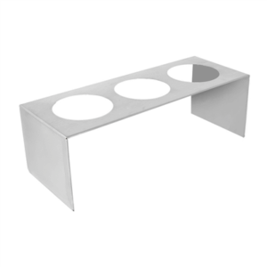 DISPLAY 3 CÔNES  Ø4 CM 22x7x8,5 CM ARGENTE INOX (2 UNITÉ)