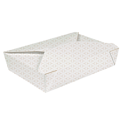 BOÎTES AMÉRICAINES MICRO-ONDABLES 'THEPACK CUBE' 1470 ML 220 + 12PP G/M2 19,6x14x4,5 CM BLANC/NATUREL CARTON ONDULÉ NANO-MICRO (300 UNITÉ)