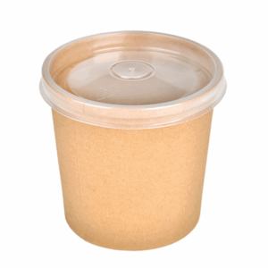 RÉCIPIENTS + COUVERCLES 780 ML - 26 oz 330 + 18 PE G/M2 Ø11,6/9,3x11 CM NATUREL KRAFT (250 UNITÉ)