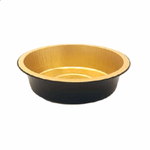 RÉCIPIENTS LAQUÉS 718 ML Ø 17,4/13,6x4,3 CM NOIR/OR ALUMINIUM (50 UNITÉ)