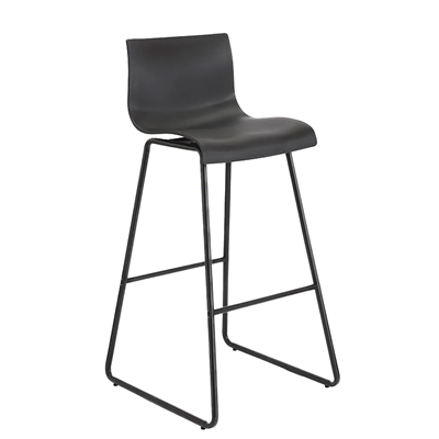 TABOURET HAUT AVEC DOSSIER 'SUPRA-TEK'  51,5x46,5x98 CM NOIR PP (2 UNITÉ)