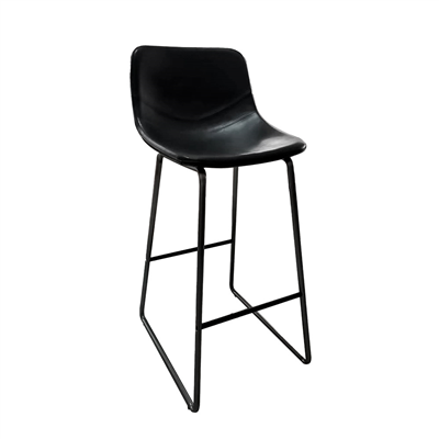 TABOURET HAUT AVEC DOSSIER 'SUPRA-TEK'  55x46x89 CM NOIR PU (4 UNITÉ)