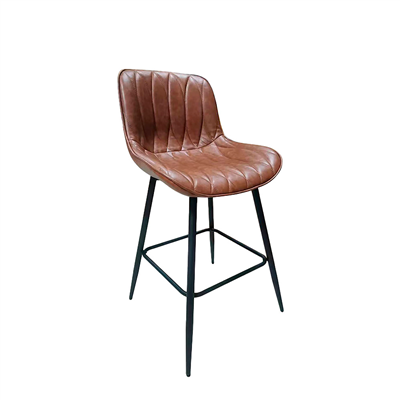 TABOURET HAUT AVEC DOSSIER 'SUPRA-TEK'  53x50x93,5 CM MARRON PU (2 UNITÉ)