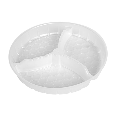 POTS À INSERTER 3 COMPART. Ø18,4x2,5 CM TRANSLUCIDE PP (300 UNITÉ)