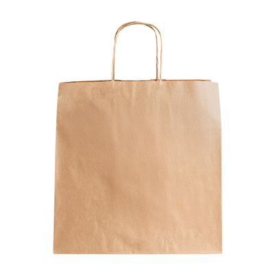 SACS SOS TRAITEUR AVEC ANSES  90 G/M2 26+20x27 CM NATUREL KRAFT (250 UNITÉ) – Image 3
