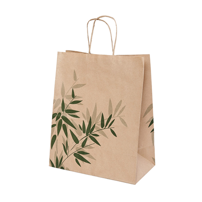 SAC SOS AVEC POIGNÉES 'FEEL GREEN'  80 G/M2 26+14x32 CM. MARRON KRAFT (250 UNITÉ)