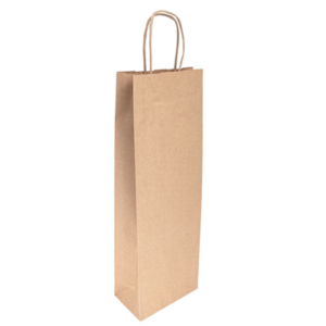 SACS CABAS AVEC ANSES 1 BOUTEILLE  100 G/M2 14+8x40 CM NATUREL KRAFT (250 UNITÉ)