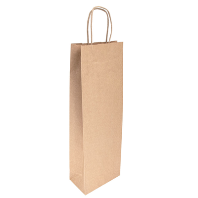 SACS CABAS AVEC ANSES 1 BOUTEILLE  100 G/M2 14+8x40 CM NATUREL KRAFT (250 UNITÉ)