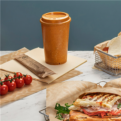 VERRES + COUVERCLES RÉUTILISABLES 'RE-USE IT' 480 ML Ø9,2/6,5 x13,7 CM NATUREL BIOCOMPOSITE (4 UNITÉ) – Image 7