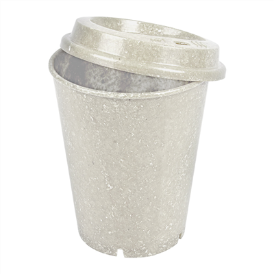 VERRES + COUVERCLES RÉUTILISABLES 'RE-USE IT' 360 ML Ø9,2/6,5 x11 CM BLANC BIOCOMPOSITE (5 UNITÉ) – Image 2