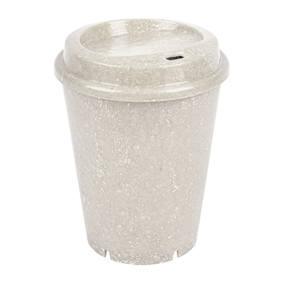 VERRES + COUVERCLES RÉUTILISABLES 'RE-USE IT' 360 ML Ø9,2/6,5 x11 CM BLANC BIOCOMPOSITE (5 UNITÉ)