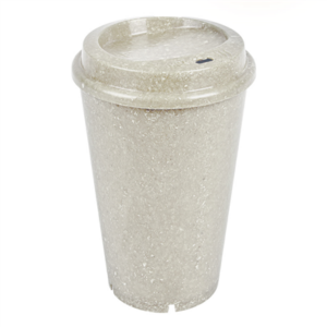 VERRES + COUVERCLES RÉUTILISABLES 'RE-USE IT' 480 ML Ø9,2/6,5 x13,7 CM BLANC BIOCOMPOSITE (4 UNITÉ)