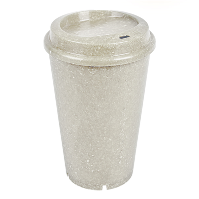 VERRES + COUVERCLES RÉUTILISABLES 'RE-USE IT' 480 ML Ø9,2/6,5 x13,7 CM BLANC BIOCOMPOSITE (4 UNITÉ)