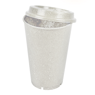 VERRES + COUVERCLES RÉUTILISABLES 'RE-USE IT' 480 ML Ø9,2/6,5 x13,7 CM BLANC BIOCOMPOSITE (4 UNITÉ) – Image 2