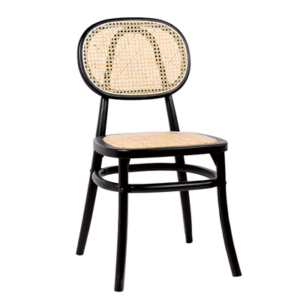 CHAISE 'SUPRA-TEK'  45x42x88 CM NOIR/NATUREL BOIS (2 UNITÉ)