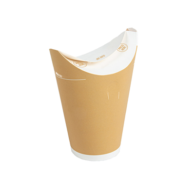 GOBELETS 1 PAROI FERMETURE PAPILLON  180 ML - 6 oz 250 + 18 PE G/M2 Ø6,4/5,8x12,5 CM BLANC CARTON (800 UNITÉ)