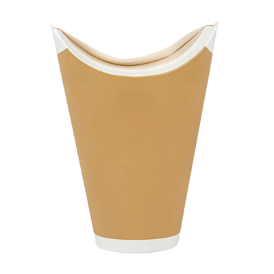 GOBELETS 1 PAROI FERMETURE PAPILLON  370 ML - 12,3 oz 300 + 18 PE G/M2 Ø9/5,8x17 CM BLANC CARTON (800 UNITÉ) – Image 4