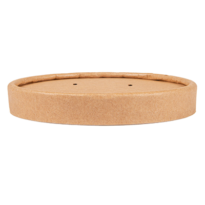 COUVERCLES DOUBLE PAROI POUR SALADIERS  300 + 250 + 18 PE G/M2 Ø18,4 CM MARRON KRAFT (300 UNITÉ)