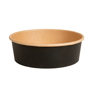 POTS SALADIERS  500 ML - 16,7 oz 300 + 18 PE G/M2 Ø15/12,8x4,5 CM NOIR KRAFT (300 UNITÉ) – Image 2