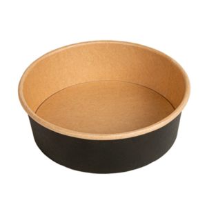 POTS SALADIERS  500 ML - 16,7 oz 300 + 18 PE G/M2 Ø15/12,8x4,5 CM NOIR KRAFT (300 UNITÉ)