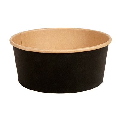POTS SALADIERS  750 ML - 25 oz 300 + 18 PE G/M2 Ø 15/12,8x6 CM NOIR KRAFT (300 UNITÉ) – Image 2