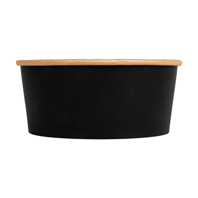 POTS SALADIERS  750 ML - 25 oz 300 + 18 PE G/M2 Ø 15/12,8x6 CM NOIR KRAFT (300 UNITÉ) – Image 3