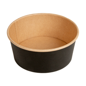 POTS SALADIERS  750 ML - 25 oz 300 + 18 PE G/M2 Ø 15/12,8x6 CM NOIR KRAFT (300 UNITÉ)