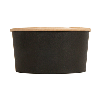 POTS SALADIERS  1000 ML - 33,3 oz 300 + 18 PE G/M2 Ø15/12,8x7,5 CM NOIR KRAFT (300 UNITÉ) – Image 3