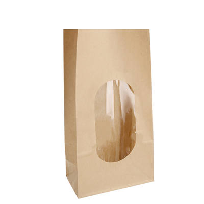 SACS SOS AVEC FENÊTRE  1000 GR 60 G/M2 + 3µ OPP 13+8x17 CM NATUREL KRAFT (500 UNITÉ)