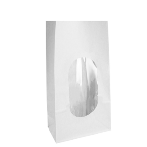 SACS SOS AVEC FENÊTRE  1000 GR 60 G/M2 + 3µ OPP 13+8x17 CM BLANC KRAFT (500 UNITÉ)