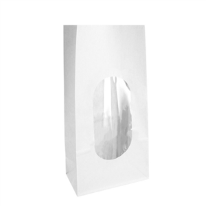 SACS SOS AVEC FENÊTRE  1000 GR 60 G/M2 + 3µ OPP 11+6x18 CM BLANC KRAFT (500 UNITÉ)