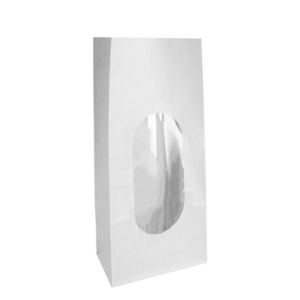 SACS SOS AVEC FENÊTRE  1000 GR 60 G/M2 + 3µ OPP 9+6x18 CM BLANC KRAFT (500 UNITÉ)