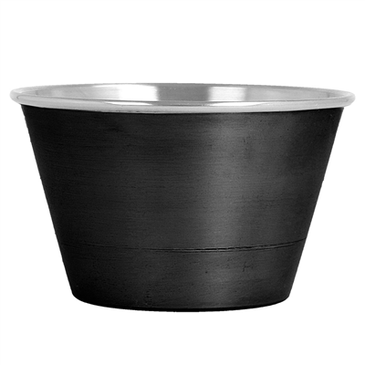 RAMEQUINS 'ARTINOX' 90 ML Ø 7x3,8 CM NOIR/ARGENTE INOX (12 UNITÉ)