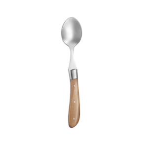 CUILLÈRES À SOUPE - MANCHE EN BOIS OLIVIA  22,5 CM ARGENTE INOX (12 UNITÉ)