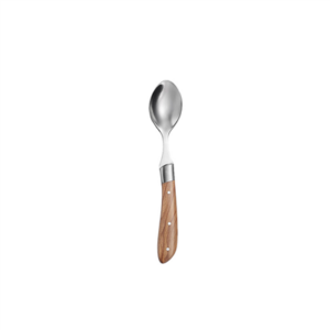 CUILLÈRES À CAFÉ - MANCHE EN BOIS OLIVIA  16,5 CM ARGENTE INOX (12 UNITÉ)