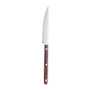 COUTEAUX À VIANDE - MANCHE EN BOIS DAKOTA  23,5 CM ARGENTE INOX (12 UNITÉ)