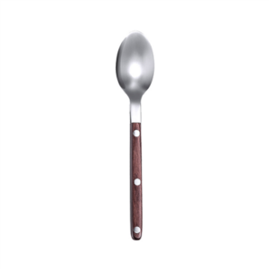 CUILLÈRES À SOUPE - MANCHE EN BOIS DAKOTA  21,2 CM ARGENTE INOX (12 UNITÉ)