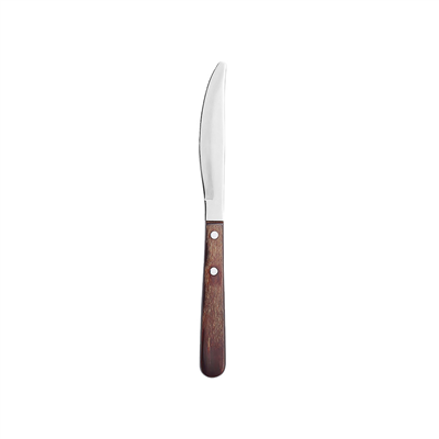 COUTEAUX À VIANDE - MANCHE EN BOIS LYON  21,3 CM ARGENTE INOX (12 UNITÉ)