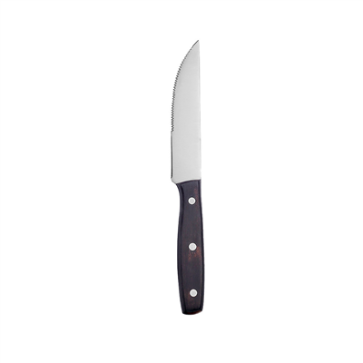 COUTEAUX À VIANDE - MANCHE EN BOIS PROVENZA  23 CM ARGENTE INOX (12 UNITÉ)