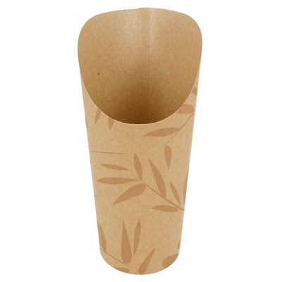 GOBELETS A FRITES OUVERTS 'FEEL GREEN' 22 OZ - 660 ML 250 + 20PE G/M2 Ø8,5x18 CM MARRON CARTON (1000 UNITÉ)