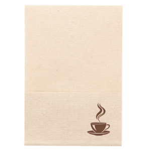 SERVIETTES ECOLABEL 1 PLI 'FEEL GREEN' COFFEE 23 G/M2 17x17 CM NATUREL OUATE RECYCLÉE (9600 UNITÉ)