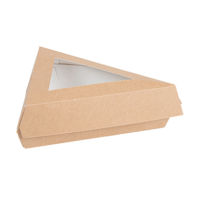 BOÎTE À PART DE GÂTEAU AVEC FENÊTRE 'THEPACK'  17x13 x6 CM NATUREL CARTON NANO-MICRO + OPP (400 UNITÉ) – Image 2