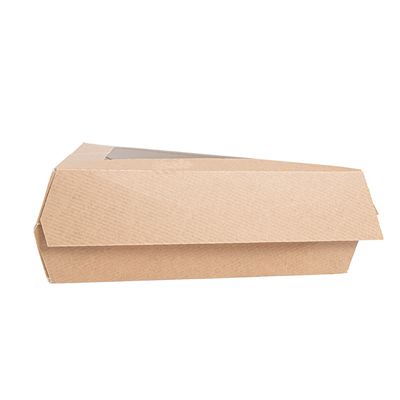 BOÎTE À PART DE GÂTEAU AVEC FENÊTRE 'THEPACK'  17x13 x6 CM NATUREL CARTON NANO-MICRO + OPP (400 UNITÉ) – Image 3