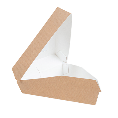 BOÎTE À PART DE GÂTEAU AVEC FENÊTRE 'THEPACK'  17x13 x6 CM NATUREL CARTON NANO-MICRO + OPP (400 UNITÉ) – Image 4