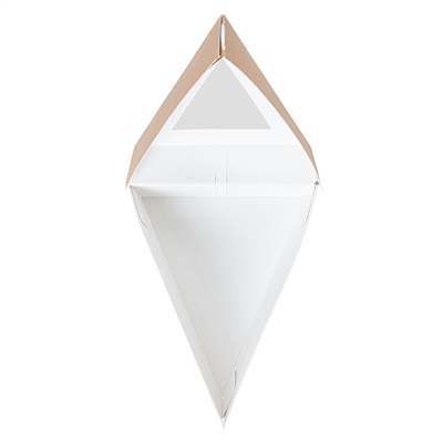 BOÎTE À PART DE GÂTEAU AVEC FENÊTRE 'THEPACK'  17x13 x6 CM NATUREL CARTON NANO-MICRO + OPP (400 UNITÉ) – Image 5