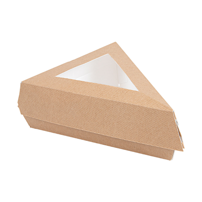 BOÎTE À PART DE GÂTEAU AVEC FENÊTRE 'THEPACK'  17x13 x6 CM NATUREL CARTON NANO-MICRO + OPP (400 UNITÉ)