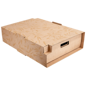 PLATEAUX "TRAITEUR" GRAND + ÉTUI 'THEPACK-FEEL GREEN'  400 G/M2 45,5x34x11,5 CM NATUREL CARTON NANO-MICRO (25 UNITÉ)