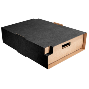 PLATEAUX "TRAITEUR" GRAND + ÉTUI 'THEPACK'  400 G/M2 45,5x34x11,5 CM NOIR CARTON NANO-MICRO (25 UNITÉ)